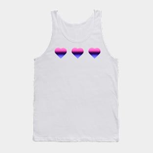 Bi+ Hearts Omnisexual Flag (Vertical Gradient Trio) Tank Top